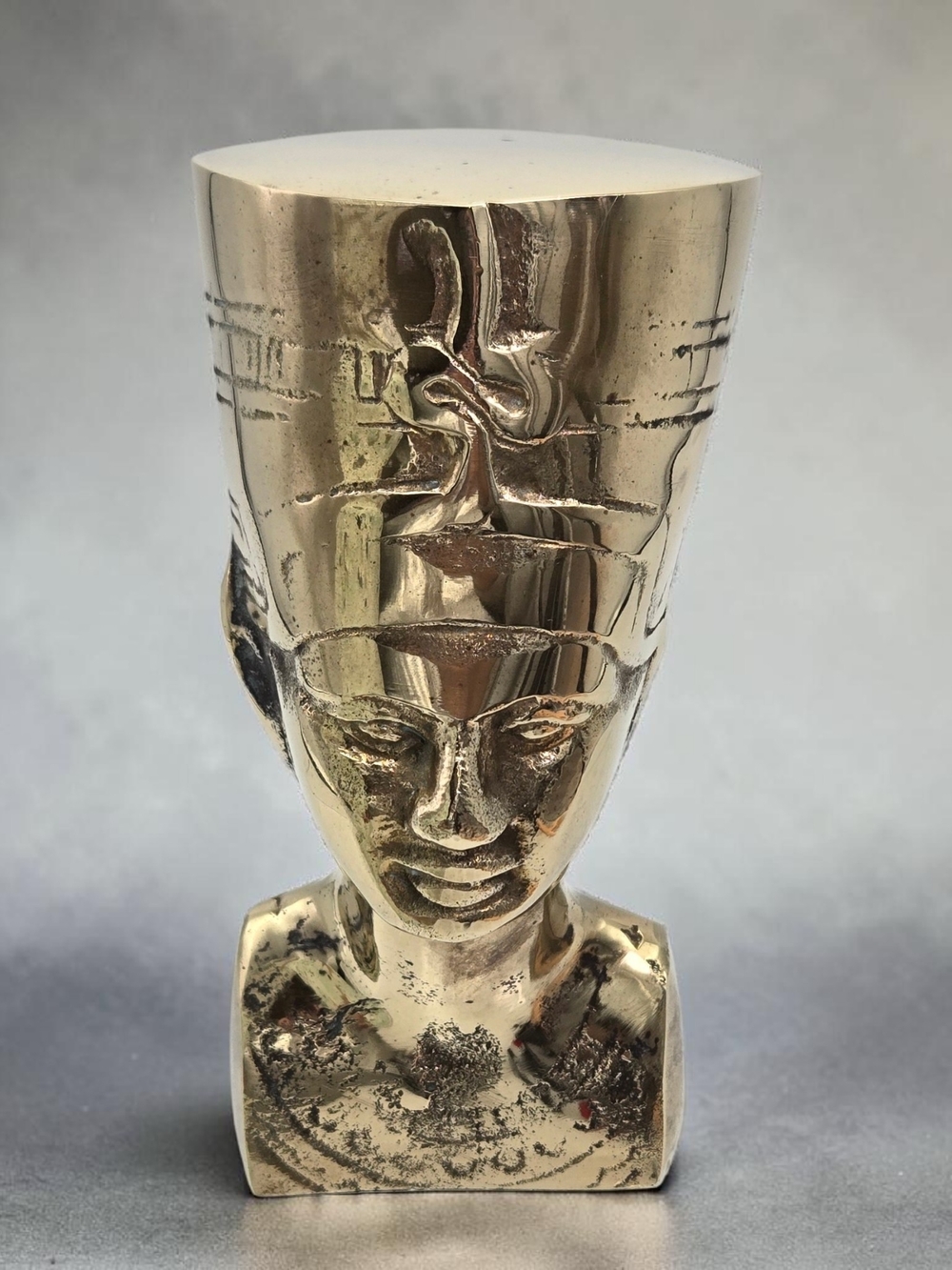 Vintage Solid Brass Egyptian Style Figurine Sculpture 5.75" MCM